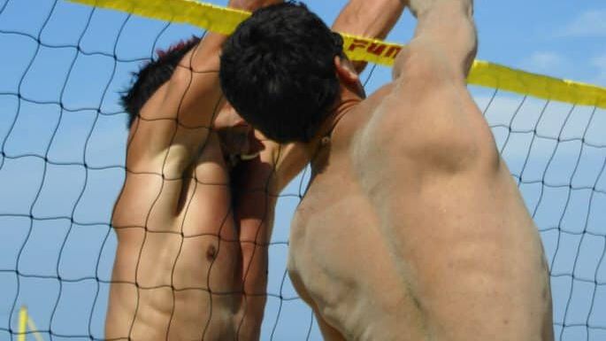 Beachvolleyball am Ostseestrand auf Usedom